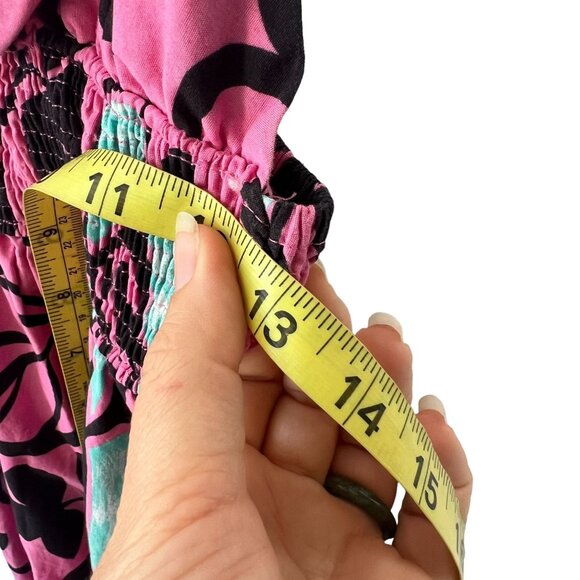 Zara Pink Black Floral Poplin Spaghetti Strap Midi Dress Small - Picture 9 of 9